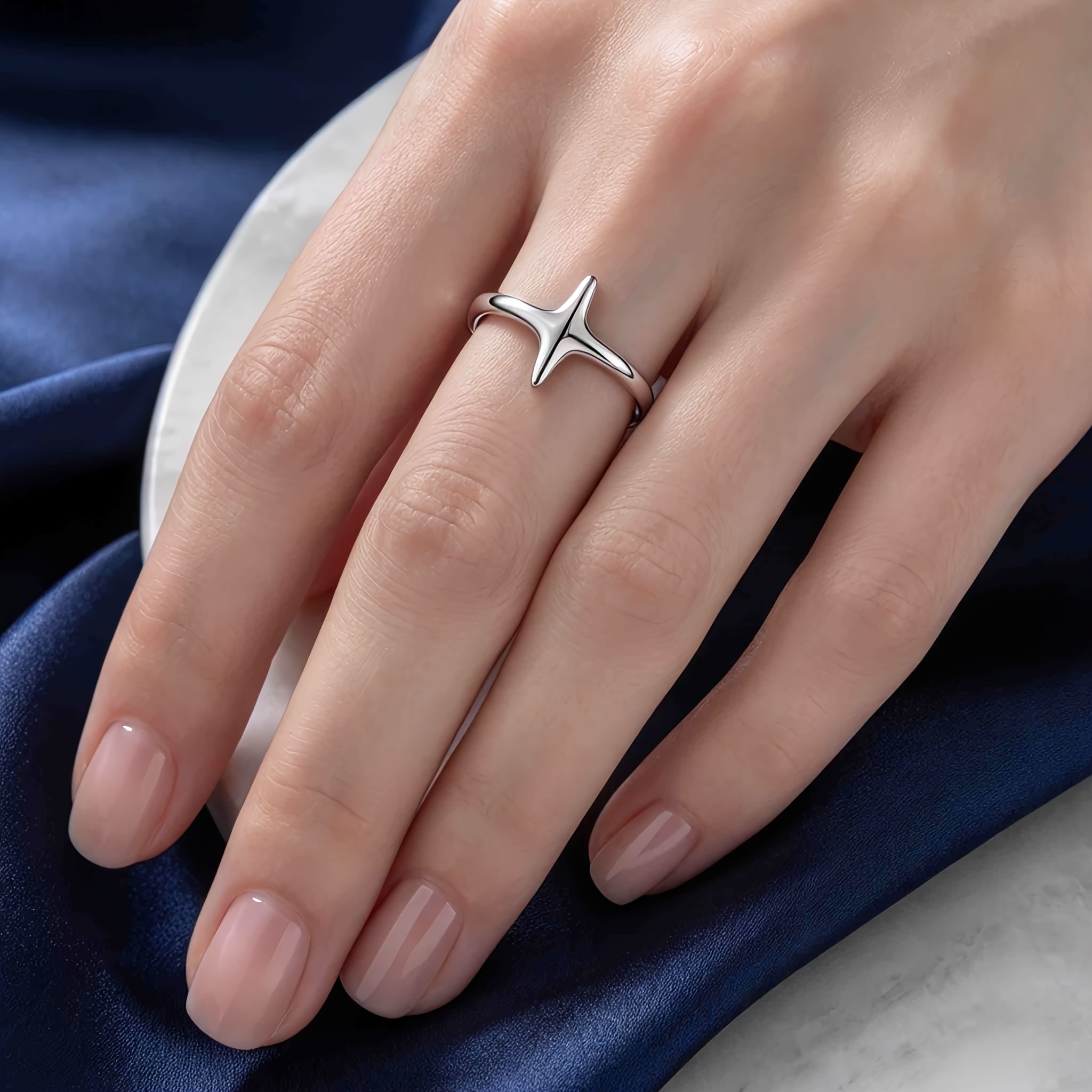 Unisex Abstract Shape Adjustable Open Statement Ring